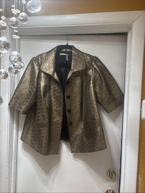 Classiques Entier Metallic Gold Short-Sleeve Blazer